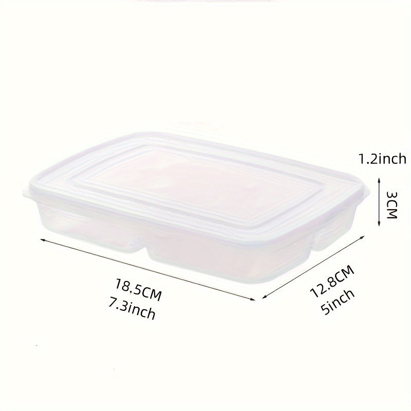 recipiente de almacenamiento de comida de plástico con tapa, 4/6 compartimentos, reutilizable, tapa abatible