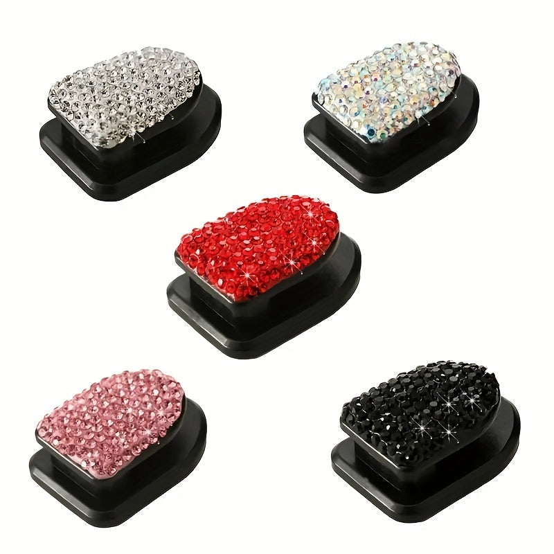 Unisex Rhinestone Car Hooks Decor with Sparkling Jewelry Style