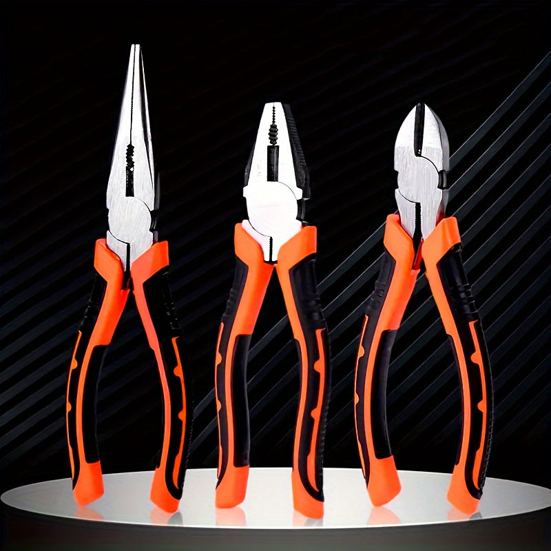 Juego de alicates diagonales universales para electricistas, cortadores de alambre, acero duradero