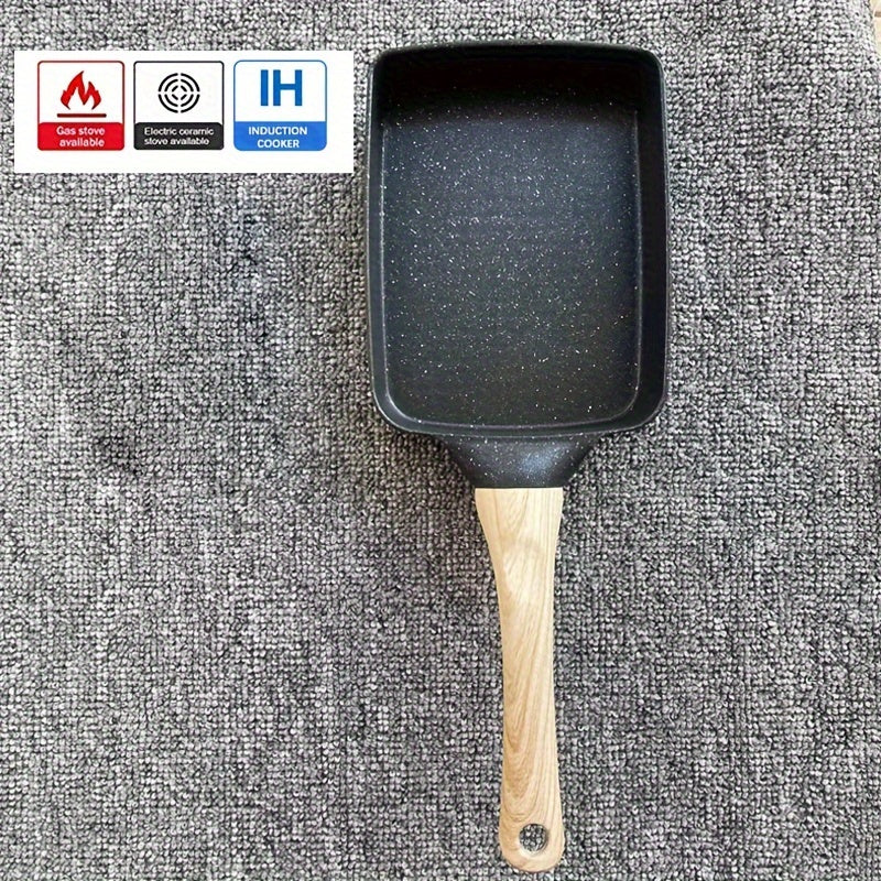 Sartén para tamagoyaki de cuadrado negro, antiadherente, fabricante de omelettes japonés 15x18cm