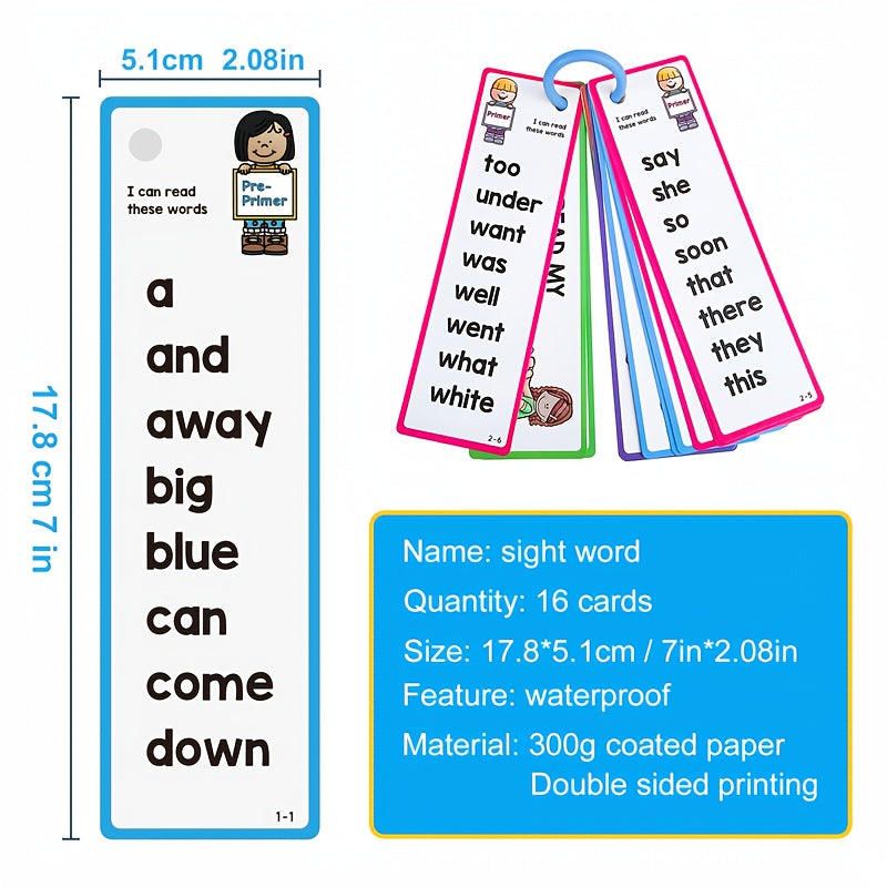 Educational Flashcards for Learning English Sight Words 220 Pack