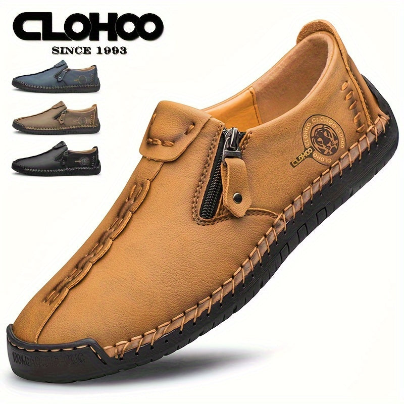 Men's Leather Loafers Non-Slip Casual Shoes Round Toe Fall Spring Summer Winter Solid