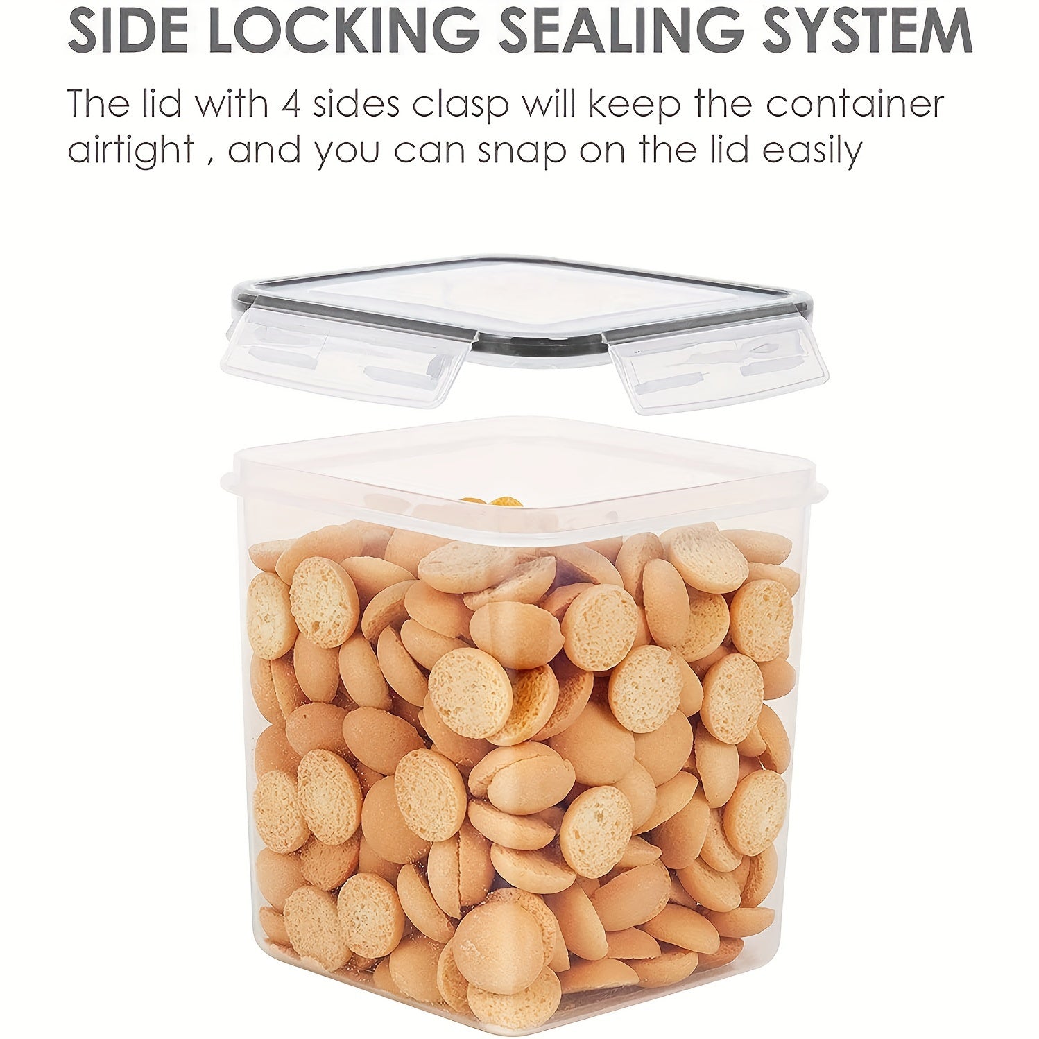 Food Storage Containers 2.5L BPA Free Airtight Plastic with Labels Black