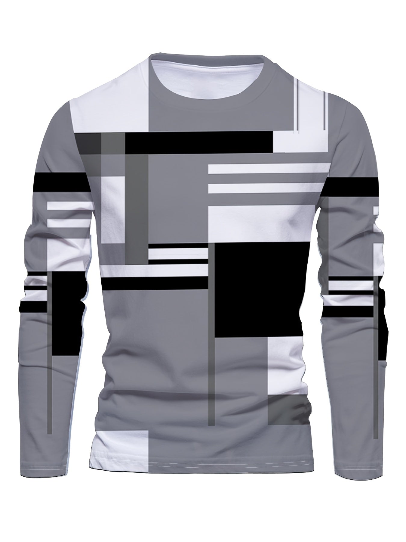 Conjunto de dos piezas para hombre, camisetas de cuello redondo y pantalones con estampado, punto de poliéster, primavera y otoño