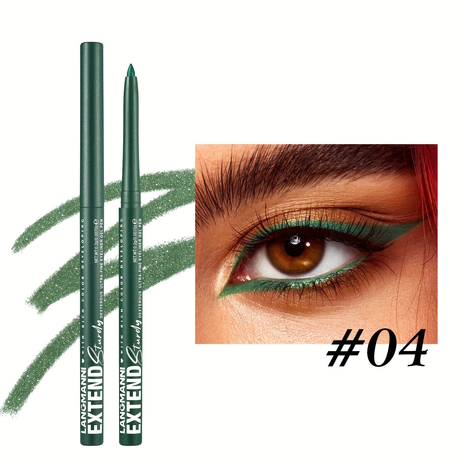 Women Eyeliner Gel Pen 12 Colors Long-Lasting Waterproof Smudge-Proof Brown