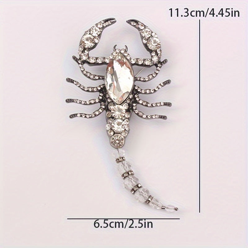 Retro Rhinestone Scorpion Brooch Pin for Women Stylish Jewelry Accessory