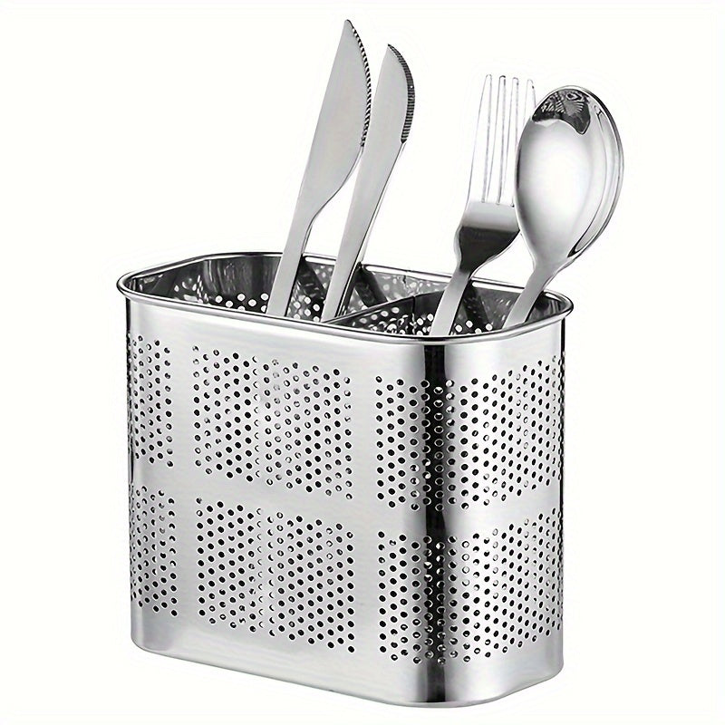 Zanglamas po'latdan yasalgan chopstick ushlagich, drenaj racki - idishlar, kanstalar, makiyaj cho'tkalari uchun ikki bo'linma tashkilotchisi - devor yoki stol usti uchun to'rtburchakli javon - yog'och yoki elektr kerak emas - ochiq saqlash dizayni.