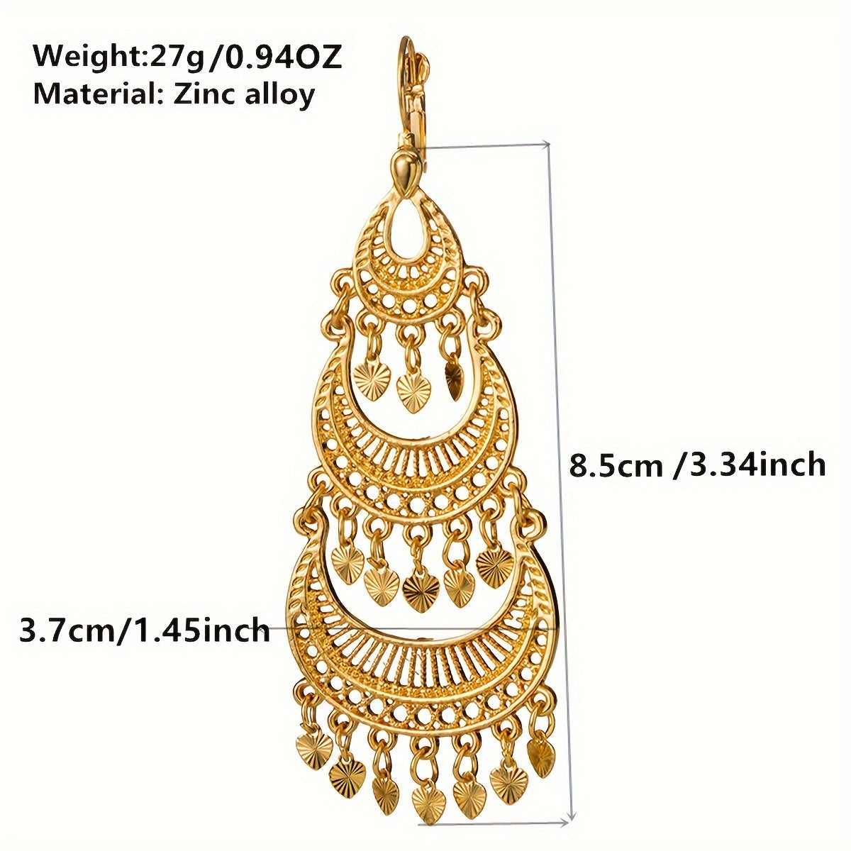 Vintage Arabic Style Lady Moon Bay Droplet Earrings for Weddings and Elegant Events