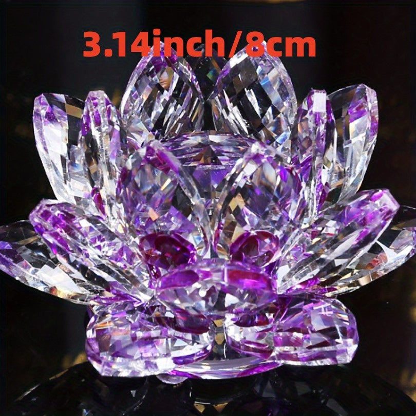 Crystal Lotus Ornament for Home Decor Desktop Figurine