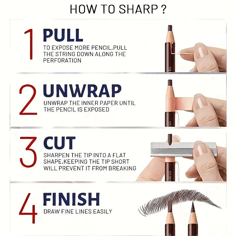 Women's Cosmetic Soft Eyebrow Pencil Waterproof Durable No Shaving Needed