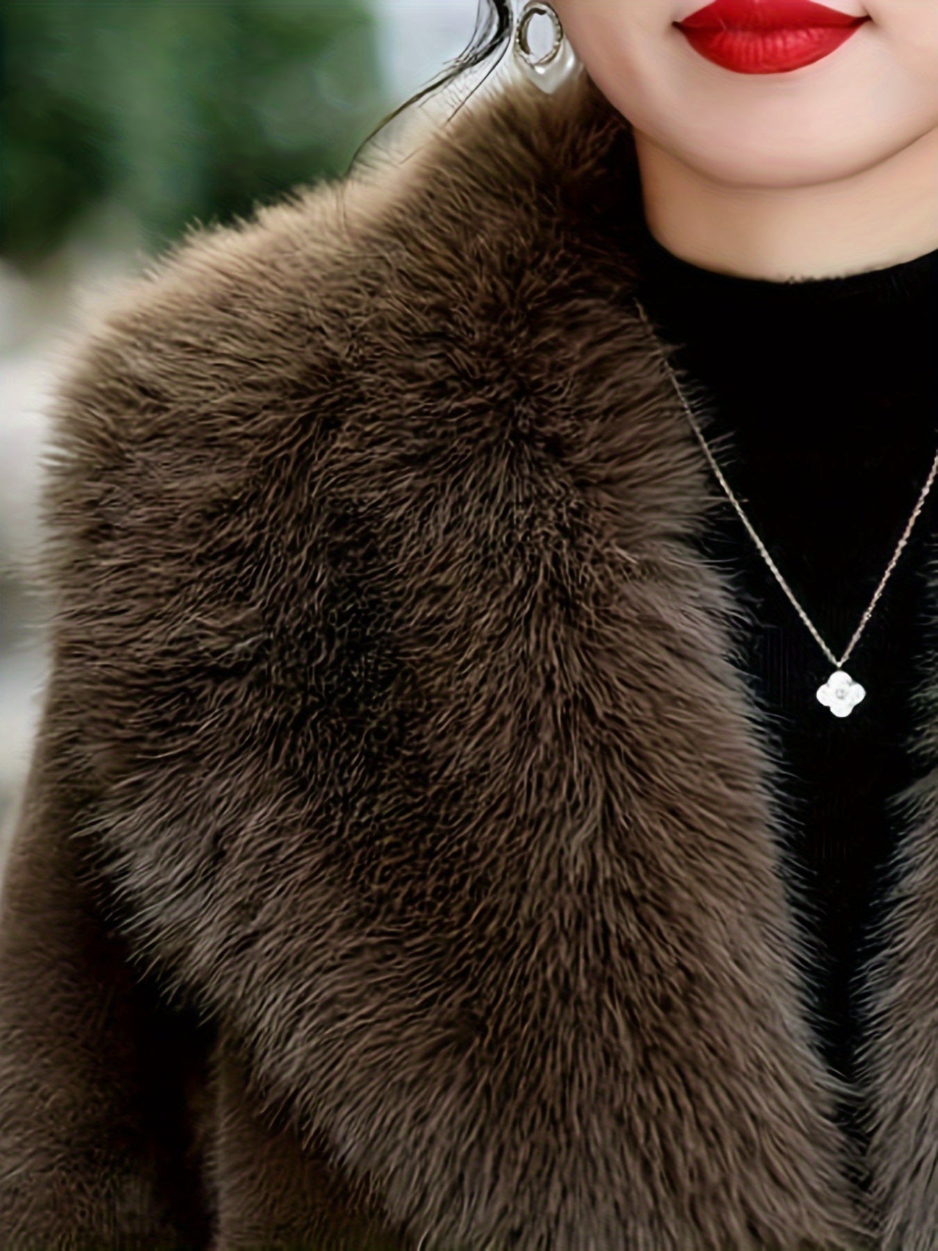 Пальто из искусственного меха большого размера с длинным рукавом, однотонное зимнее верхнее платье для женщин