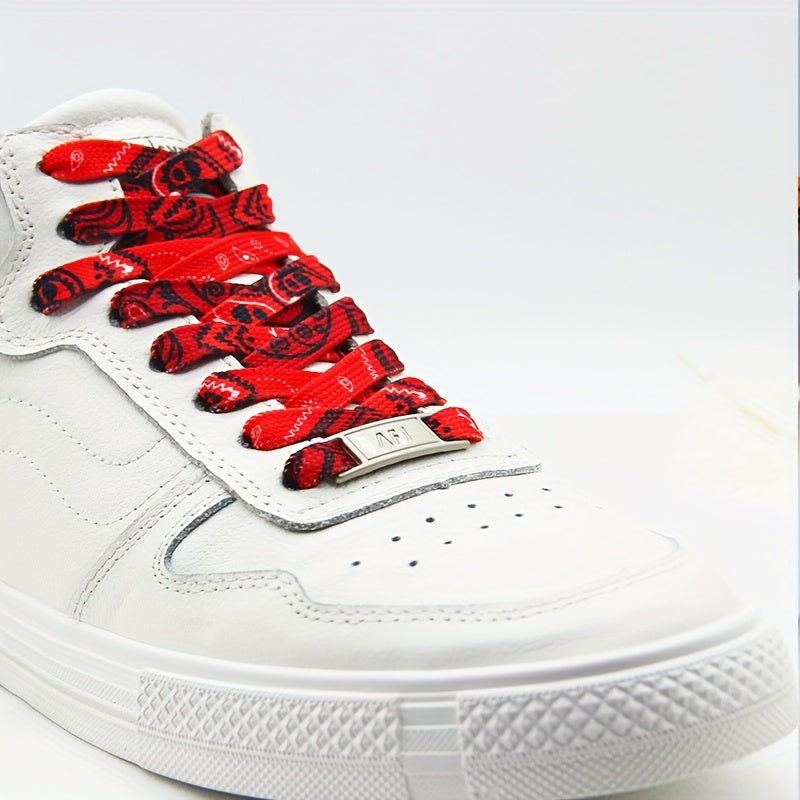 Unisex Cashew Flower Pattern Shoelaces for Sneakers and Boots