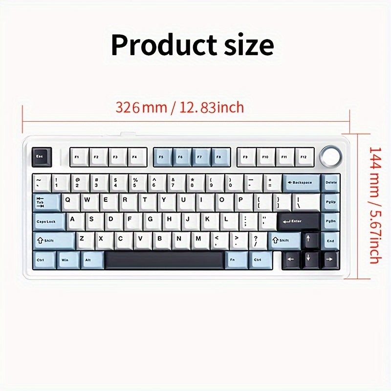 Mechanical Keyboard 75% Layout Wireless RGB Hot-Swappable Gasket Structure