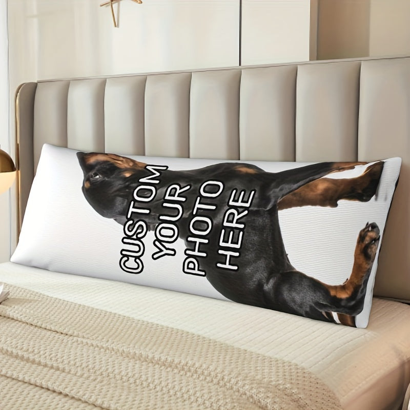 Personalized Pet Photo Body Pillowcase 50.8x137.2 cm Soft Breathable Plush Dog Cat Gift