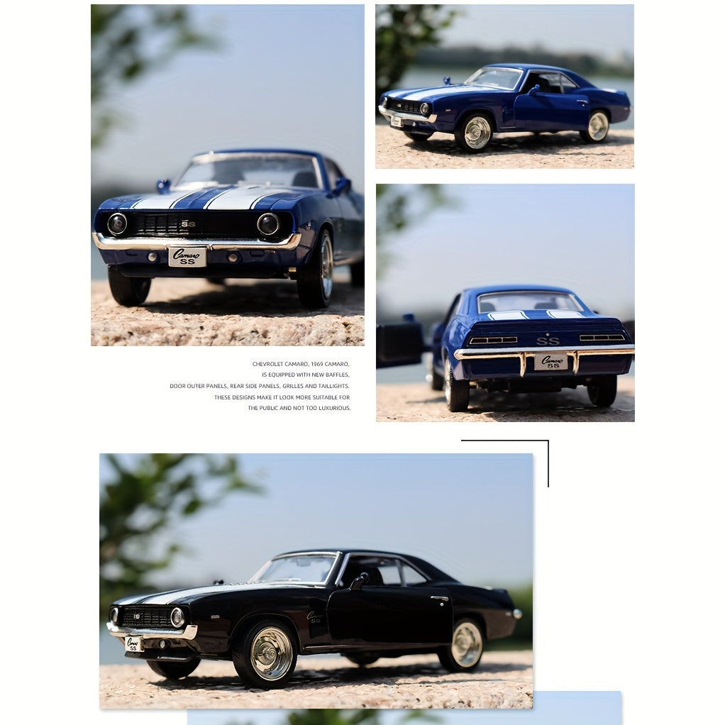 Kids Toy Car 1:36 Scale Alloy Pull-Back Double Door Red Black