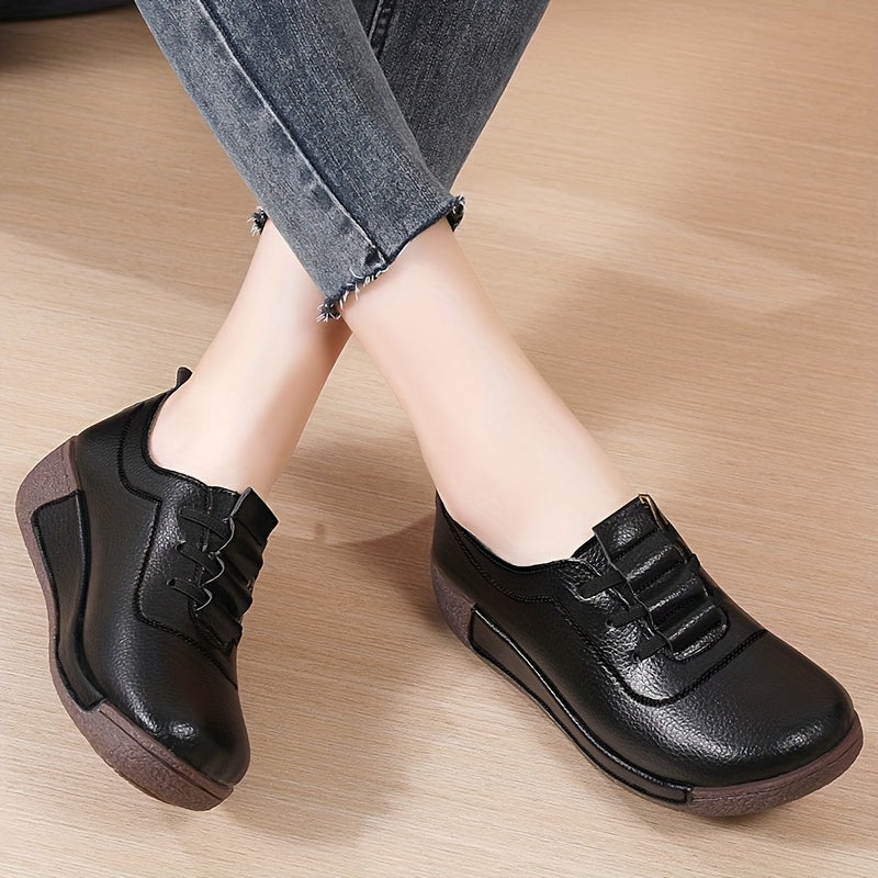 Women Middle-Aged Flat Shoes Non-Slip Thick-Soled Comfort Loafers Sizes 35-41