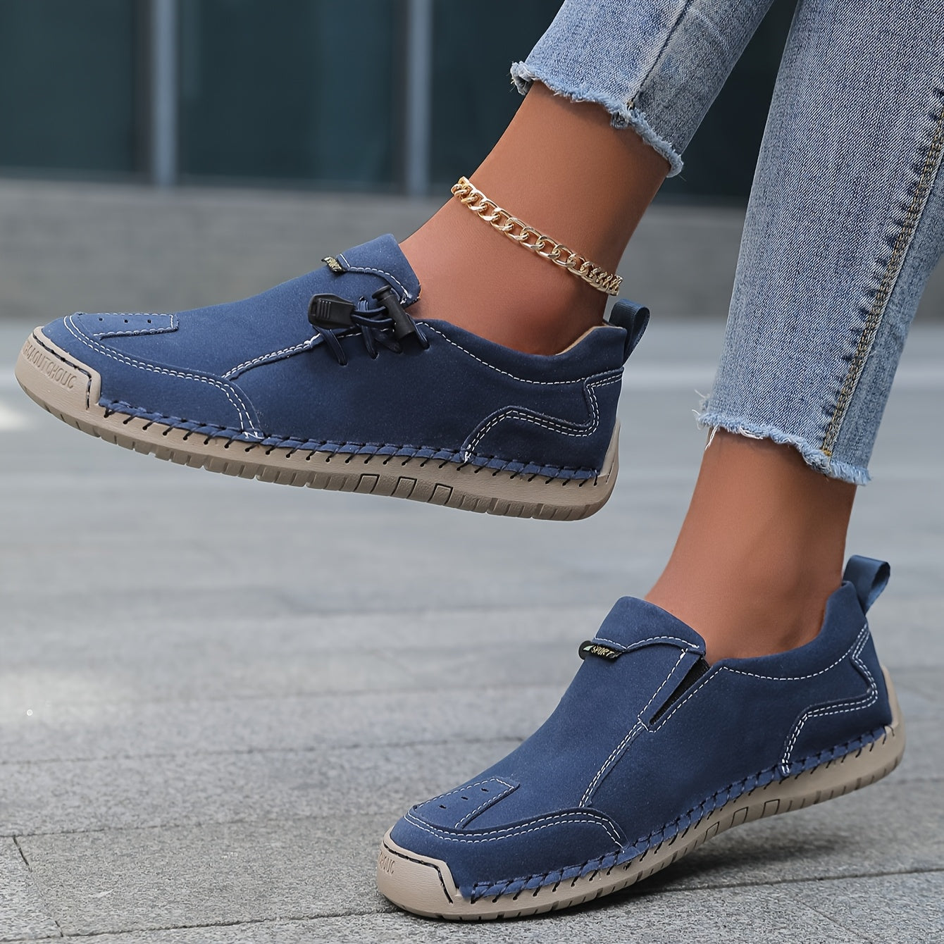 Zapatos de mujer tipo mocasín sintéticos con slip-on casual y borla