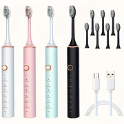 Elektr tozalash cho'tkasi, 6 rejimli, tishlarni oqartirish to'plami, almashtiriladigan boshlar bilan