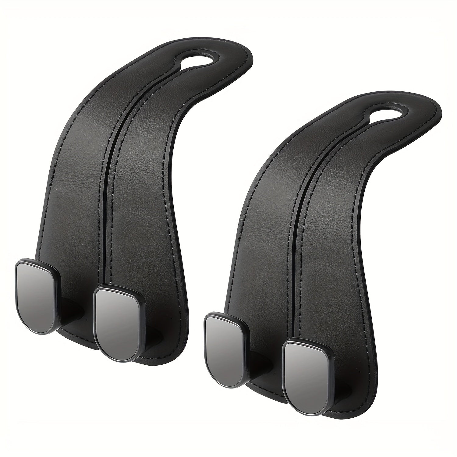 2 шт. бежевых крючков для автомобильных подголовников из ПВХ, двойной дизайн крюка для сумок и рюкзаков