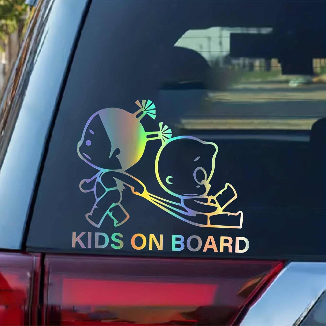 Kids On Board Car Sticker Colorful Laser Warning Child Outside Decal