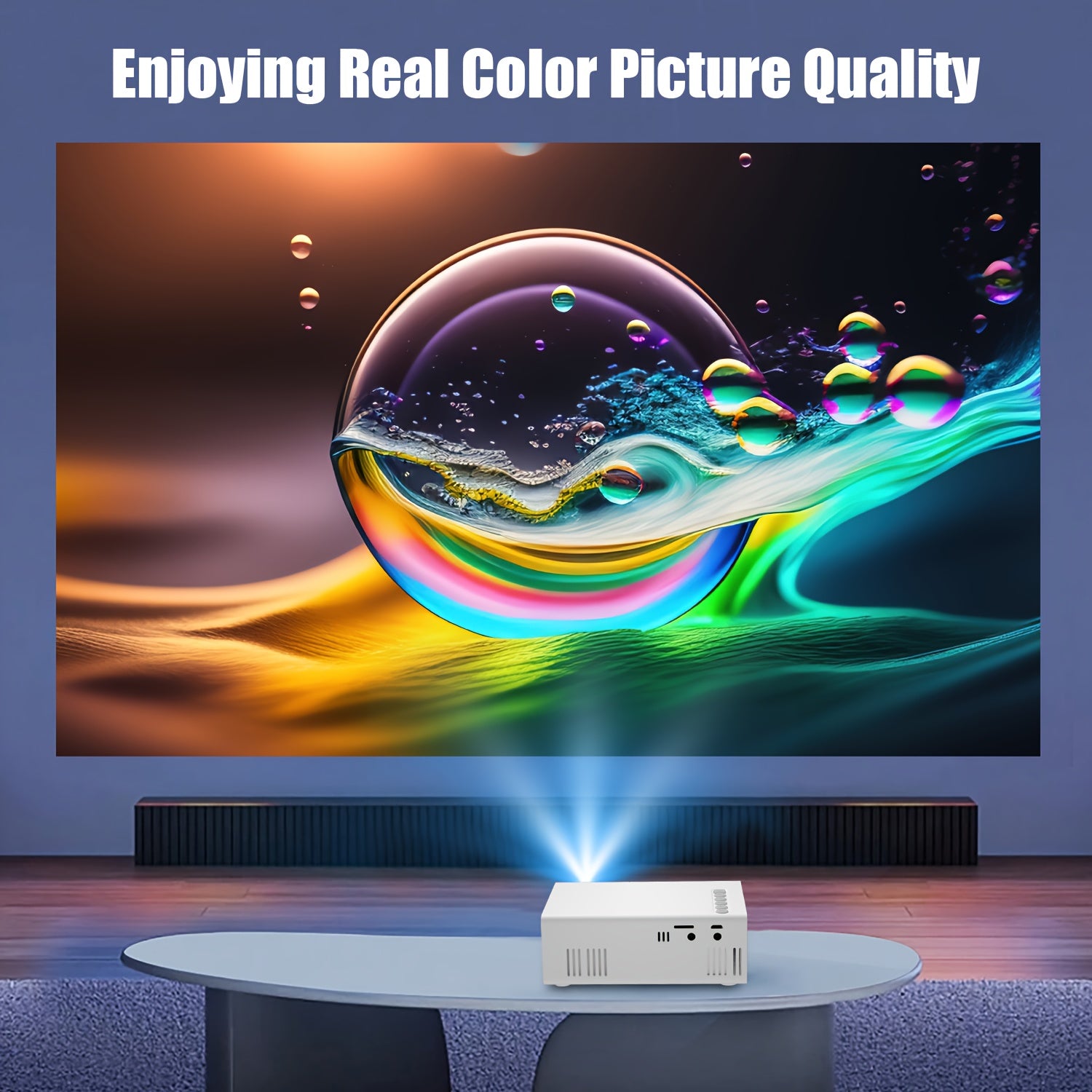 Мини портативный домашний кинотеатр проектор 1080P с нативным разрешением 320P, декодирование для мобильных телефонов и ноутбуков