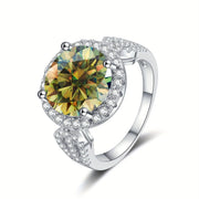Sterling Silver 5 Carat Moissanite Engagement Ring for Weddings and Anniversaries