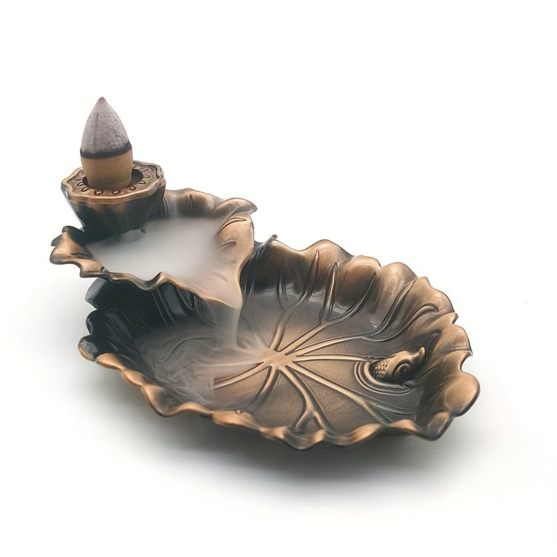 Lotus Backflow Incense Holder Metal Burner for Incense Sticks Home Office Decor