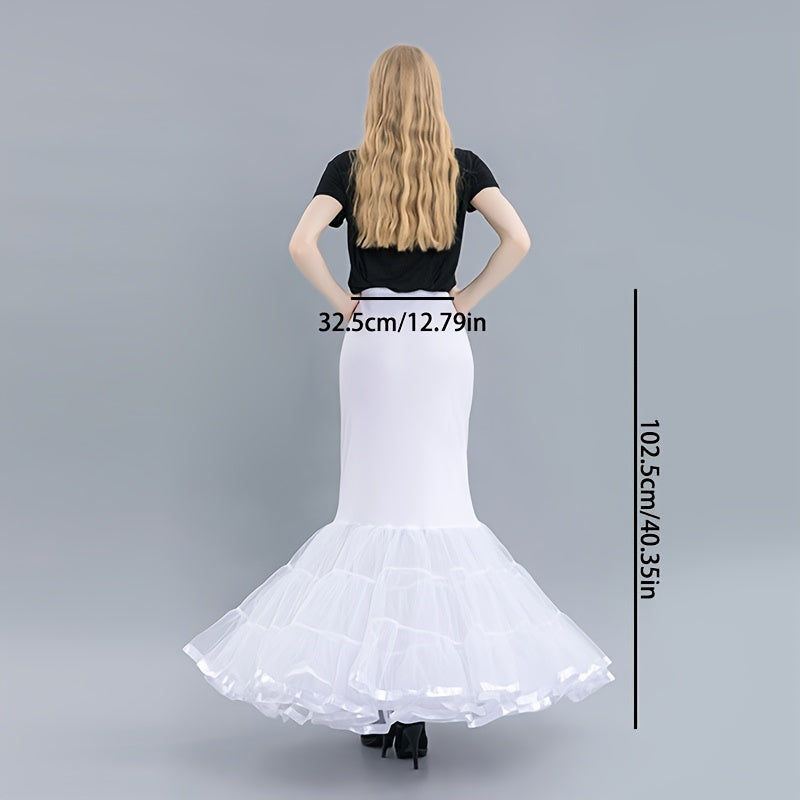 White Tulle Skirt for Women Multi-Layer Mermaid Design for Weddings Proms and Events
