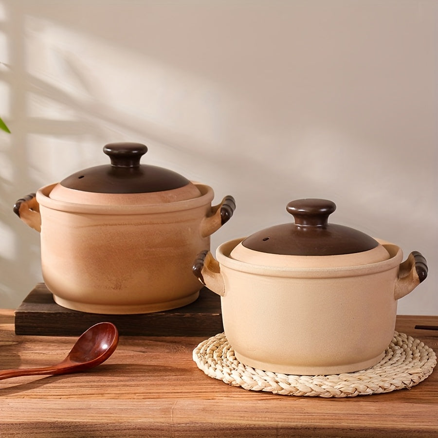 Представляем набор керамических кастрюль 1Set, жаропрочную кухонную посуду, совместимую с газовыми плитами и духовками. Этот набор идеально подходит для приготовления рагу и имеет большую емкость 135,28 унций, что делает его подходящим для 4-5 человек.