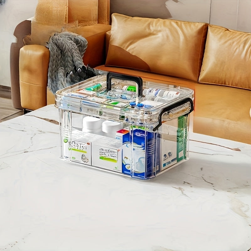 Plastic Waterproof Storage Box with Clip-On Closure for Medicines Snacks and Household Items