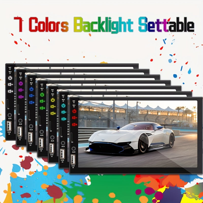 17.78 sm HD ekranli Yagona DIN Avtomobil MP5 Radio O'yinchisi, Radio Qutisi Yuqori Qism O'rnatish Dizayni, MirrorLink, AUX, USB Ulanishlari, SD Kart Qo'llab-quvvatlash, Ixtiyoriy Orqaga Qarash Kamerasi va Rulni Boshqarish