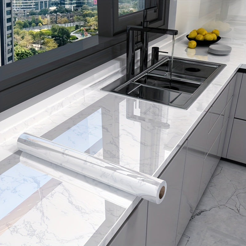 Marble Kitchen Wall Sticker Waterproof Oil-Resistant Self-Adhesive Decor