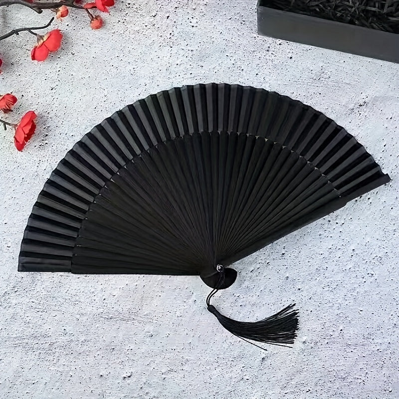 Handheld Bamboo Folding Fan Retro Style 8.27 Inch Chinese Japanese Inspired Fashion