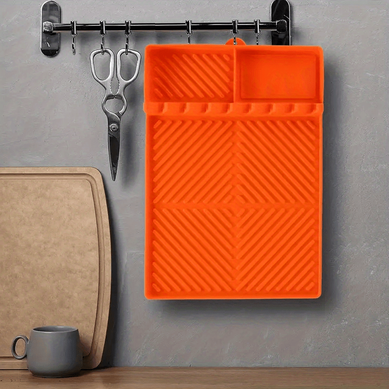 Black Stone BBQ Side Shelf Pad for Outdoor Kitchen Countertops with Silicone Scraper and Drip Tray