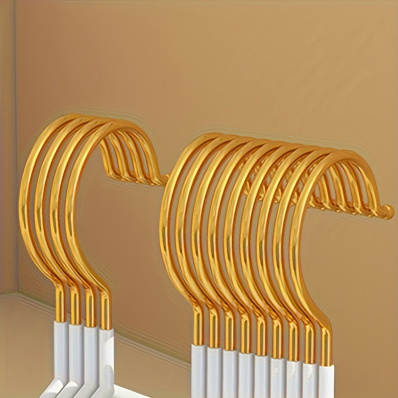 Set of 10 Stainless Steel Chrome Finish Metal Shirt and Coat Hangers