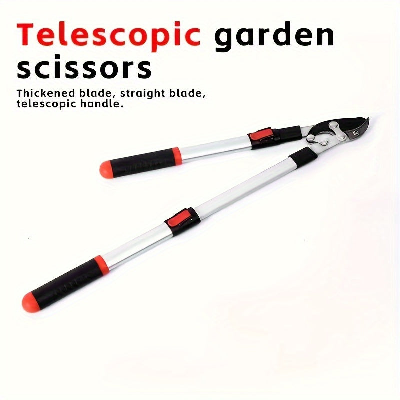 Tijeras de poda de acero aleado extensible con empuñadura ergonómica para ramas gruesas