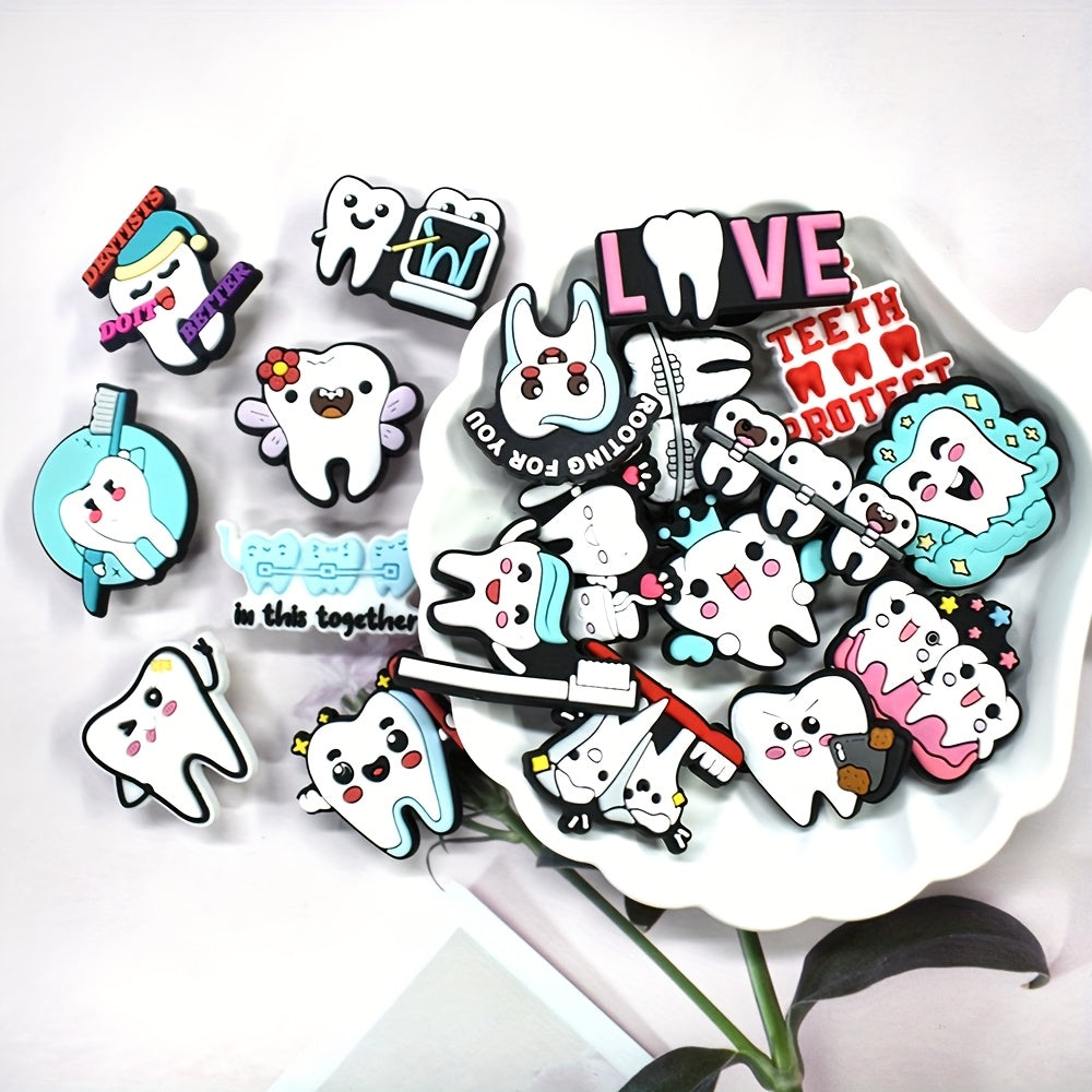 20 dona yumshoq plastmassa tish poyabzal charm'lari poyabzal bezaklari sandal va bog' poyabzali uchun