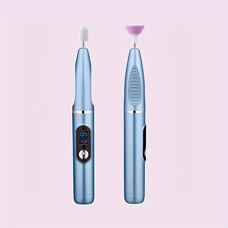 Máquina profesional de limado de uñas con pantalla LCD 15000RPM 11 cabezales de lijado 9 velocidades recargable por USB