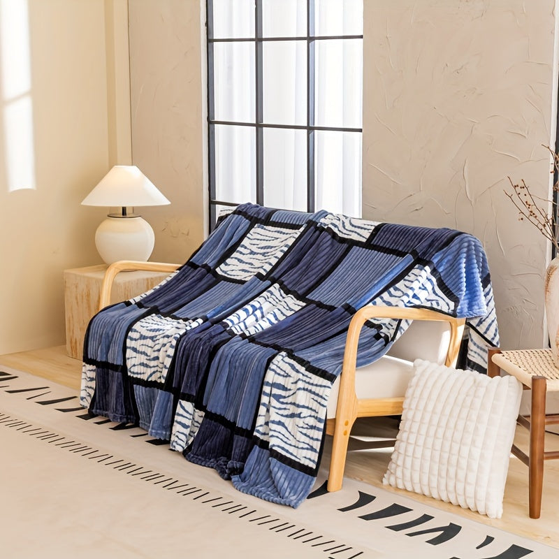 Yengil Flanel yostiqchasi geometrik patchwork, allergenlarga chidamli, uy, ofis, sayohat uchun