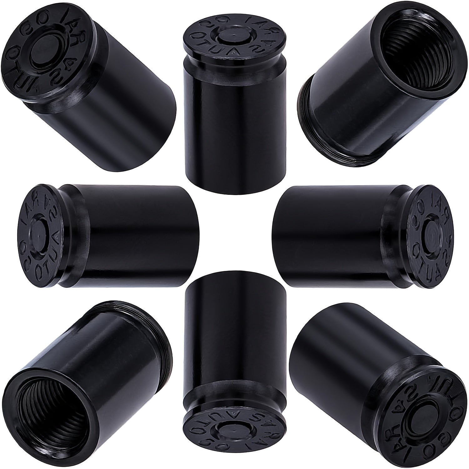 Set of 8 Brass Tire Valve Stem Caps for Cars Bikes Trucks and SUVs