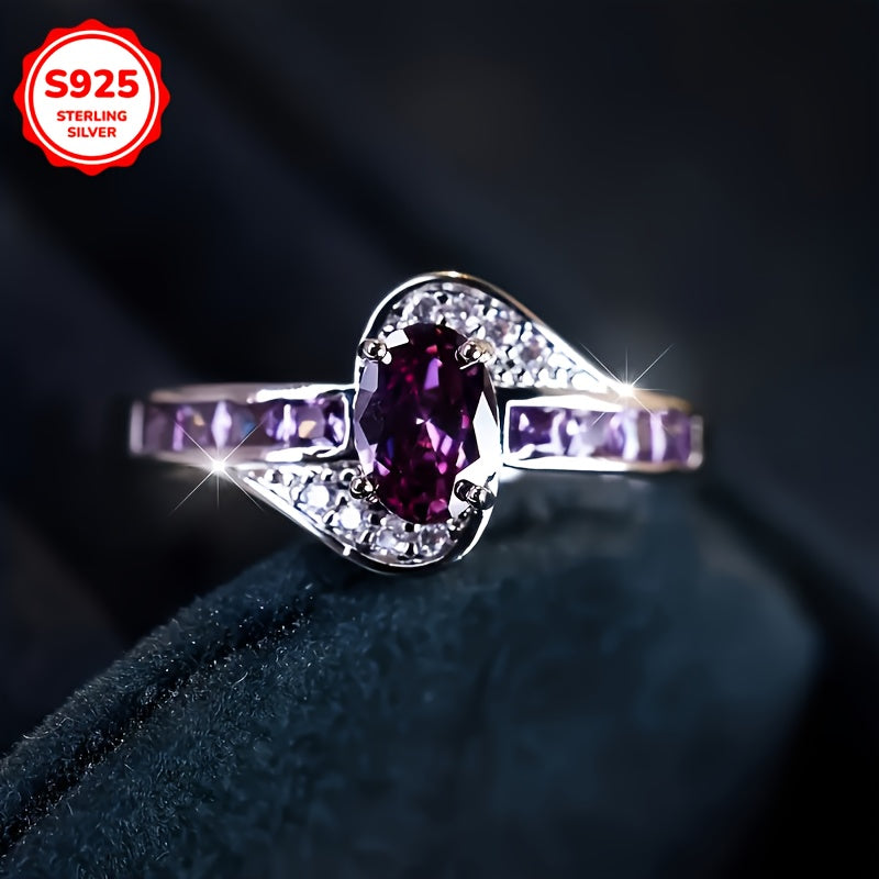 925 Sterling Silver Halqa Kubik Zirconia bilan - Ayollar uchun to'ylar, partiyalar yoki 14-fevral sovg'asi sifatida mukammal