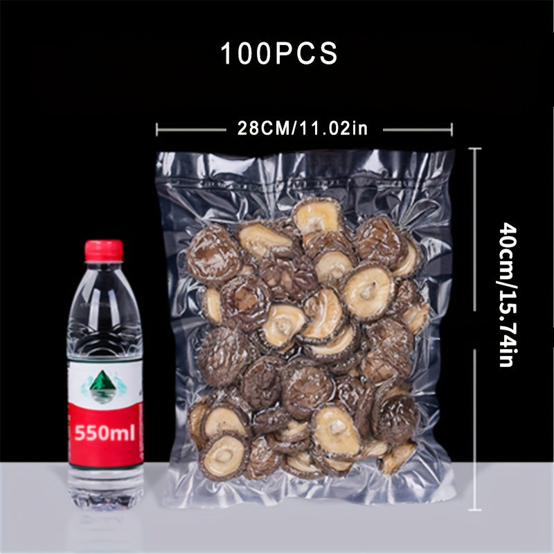 50/100 piezas de bolsas de sellado al vacío texturizadas para conservación de alimentos, reutilizables, transparentes