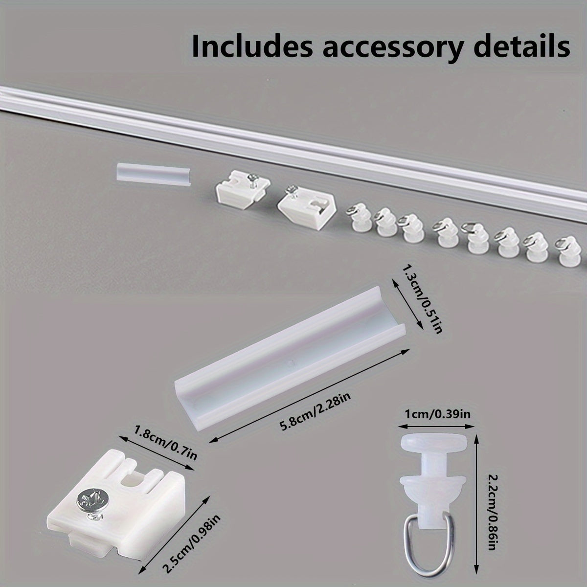 1 dona Kuchli yopishtiruvchi pardalar yo'li, uyda, yotoqxona yoki hammomda shovqinsiz sirpanish uchun