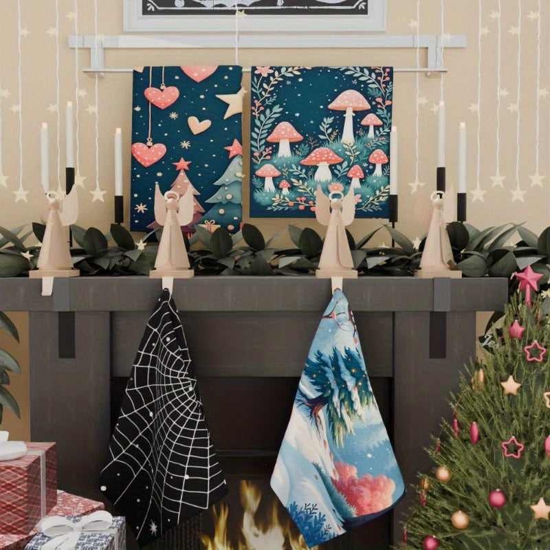 Set of 4 Christmas Snowman and Snowflake Wall Art, 45.72x66.04cm Holiday Decor