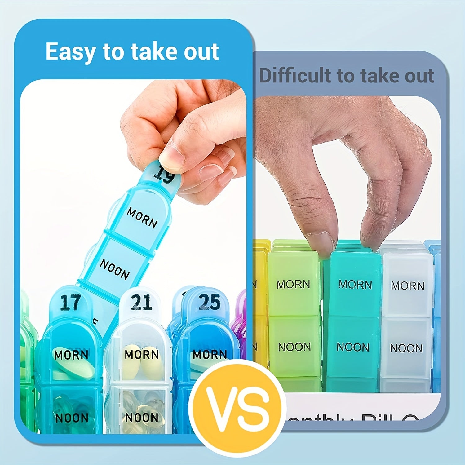 Sayohat uchun 32 harakatlanuvchi bo'linmalarga ega 30 kunlik tabletkalar tashkilotchisi