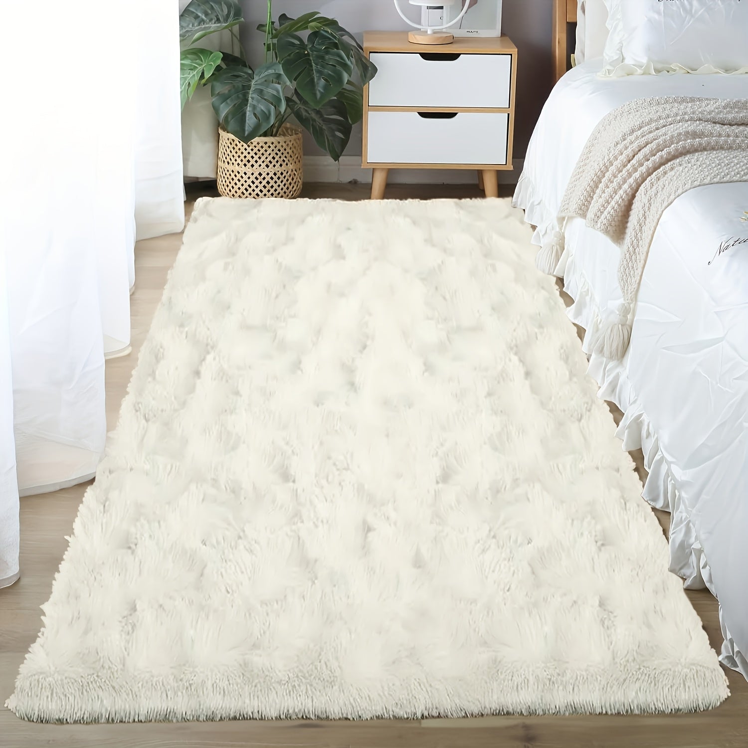 Soft Plush Drum Carpet Area Rug Non-Slip Washable Fabric Bedroom Living Room Dorm Decor