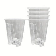 Clear Plastic Orchid Pots with Drainage Holes Pack of 5 for Indoor Outdoor Plants