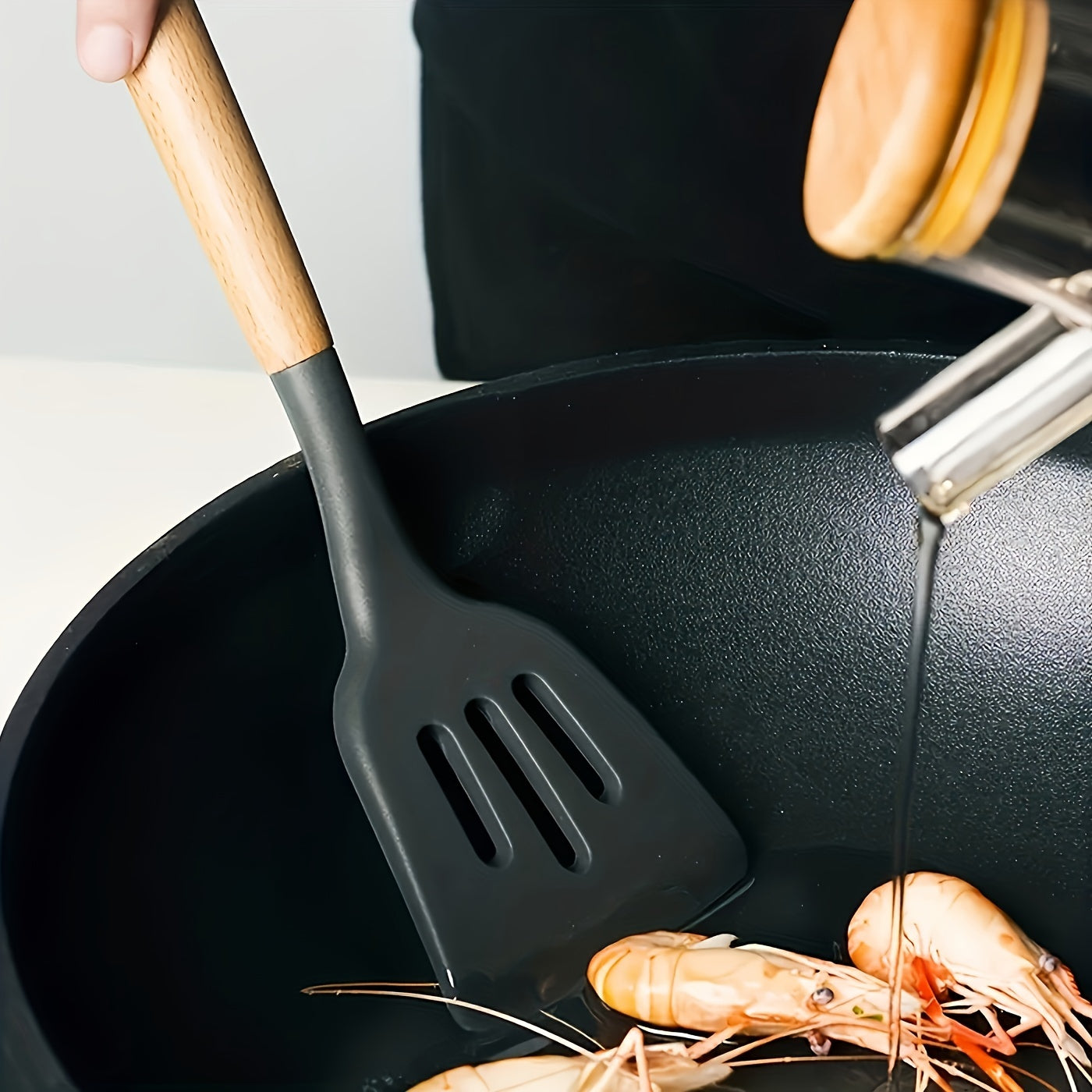 Set of 3 Silicone Kitchen Utensils Non-Stick Heat-Resistant Spatulas Spoons