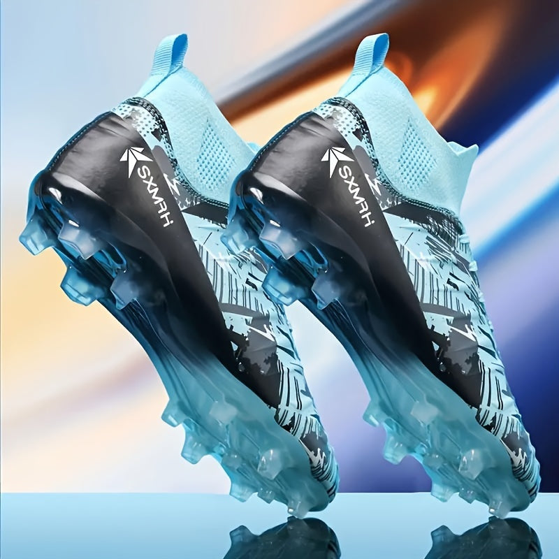 Men's Football Boots Solid Pattern Lace-Up PU Upper TPU Sole All-Season Athletic Outdoor