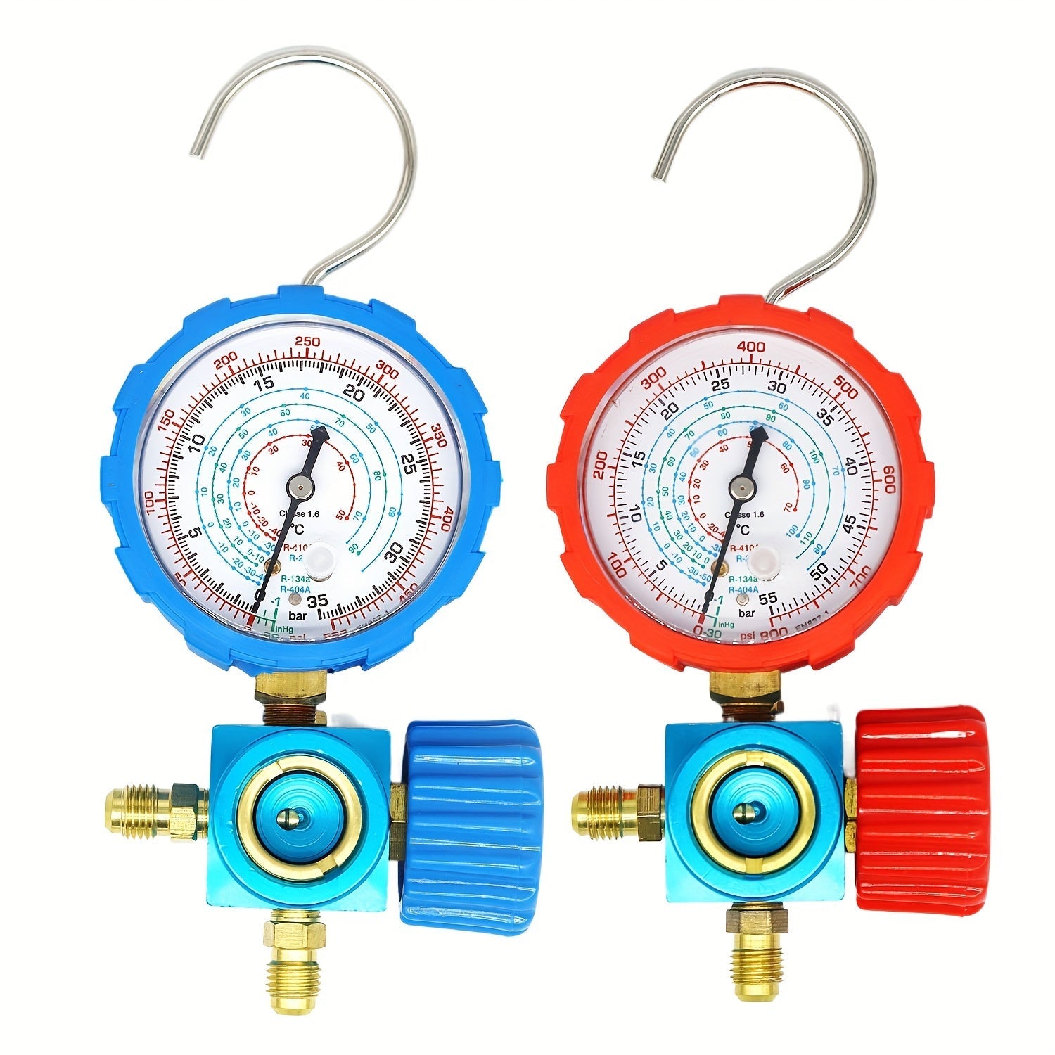 Three-Way Manifold Pressure Gauge Valve for R407C R22 R134a R404A Refrigerants